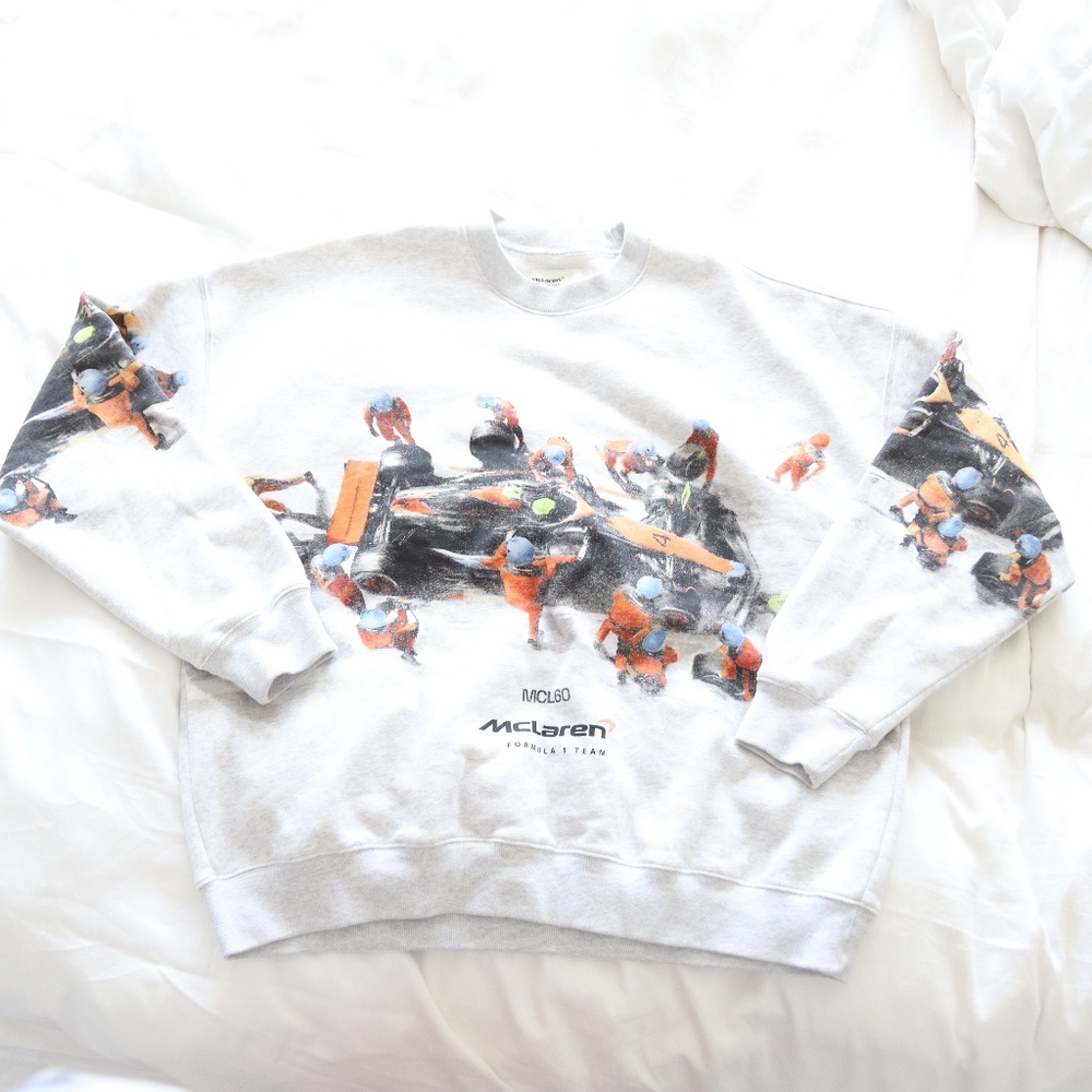 Abercrombie & Fitch Mens McLaren Heather Grey Sweatshirt Size Mens L